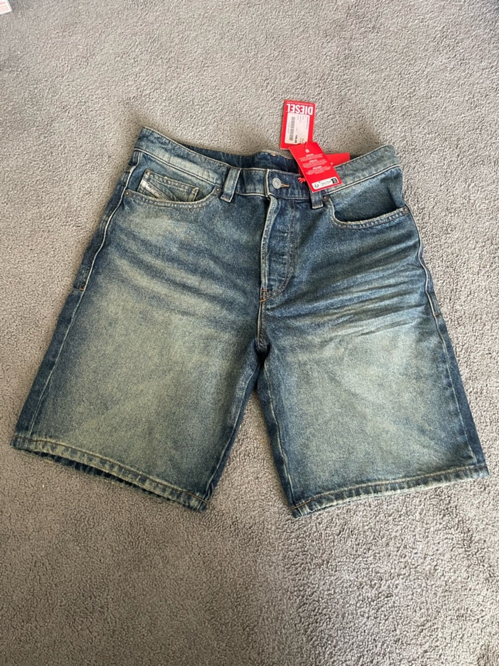 Diesel Men's Light Washed Blue Denim Shorts